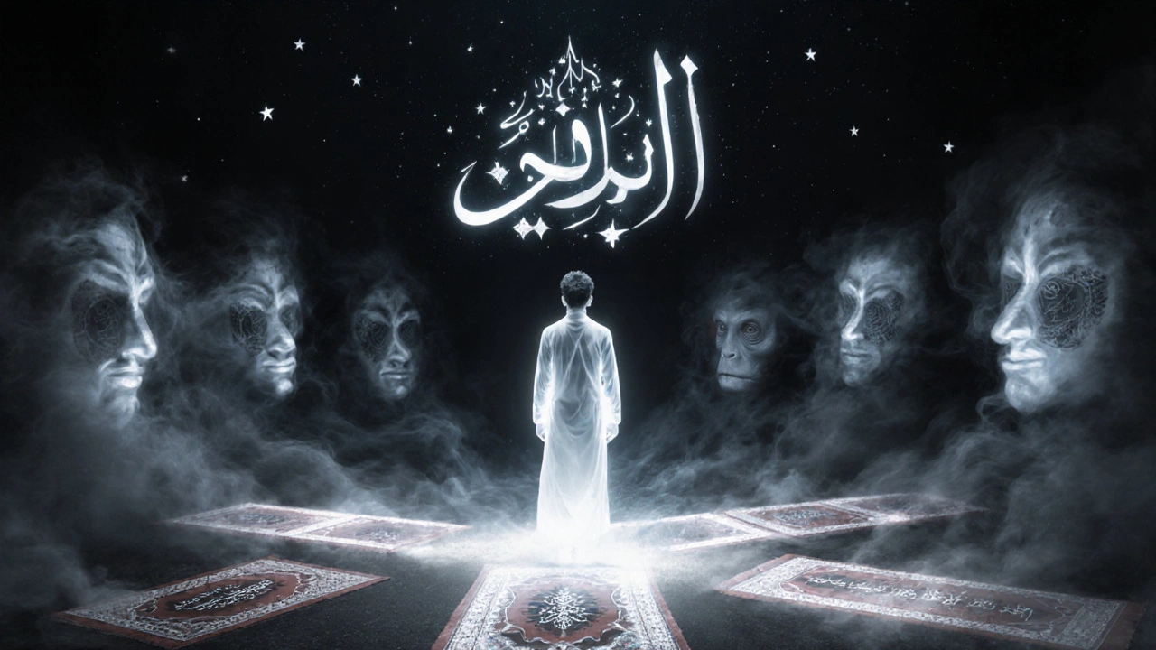 Человек на распутье: один путь — свет и молитва, другой — тьма и экраны.