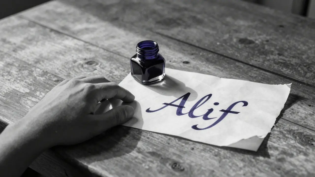 На столе — идеальная буква и испорченный лист, символизирующие путь к принятию несовершенства.