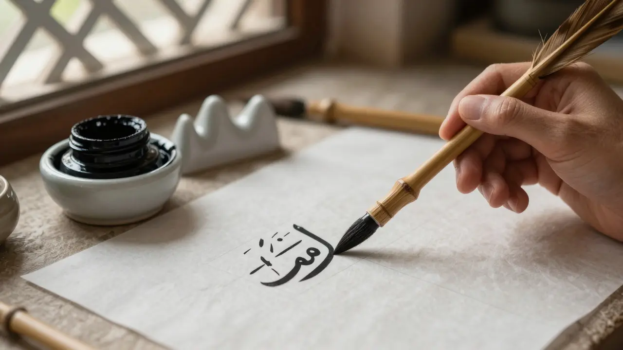 Тростниковое перо и чернила для арабского письма